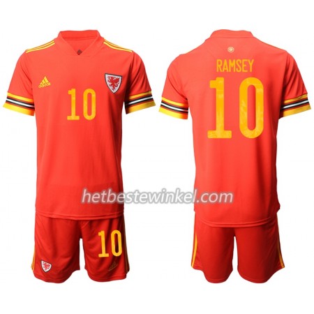 Wales Aaron Ramsey 10 Voetbaltenues Kind Thuis EK 2020 - SS (+ Korte broeken)